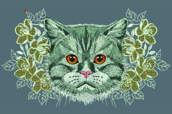 Cat and Flowers Embroidery Review