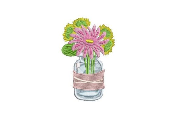 Flower Bouquet in a Mason Jar Embroidery Review